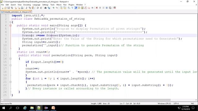 HOW TO DISPLAY PERMUTATION OF A GIVEN STRING IN JAVA
