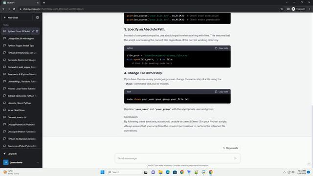 How to correct Errno 13 in Python
