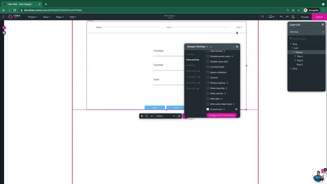 Titan Web - Stepper - Custom Icons