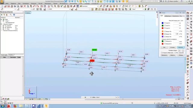 RSA - Robot Structural Analysis - Расчет козырька №2