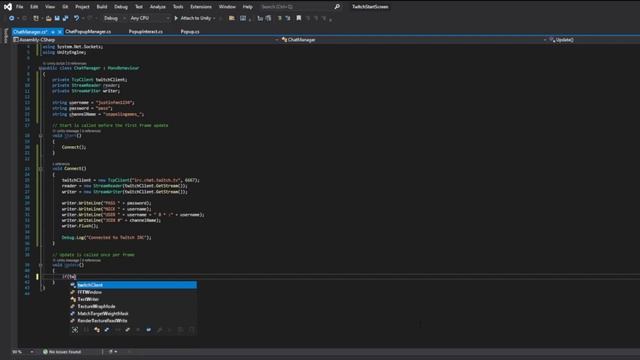 Get Twitch chat data in Unity