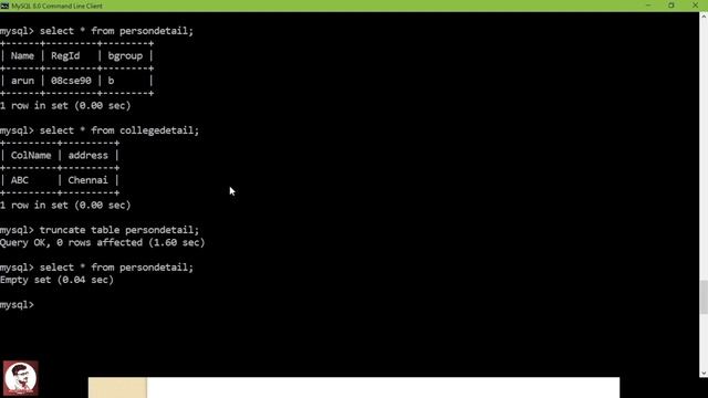 How to Truncate Tables in MySQL in Tamil? (MySQL Course in Tamil) [Class - 6]