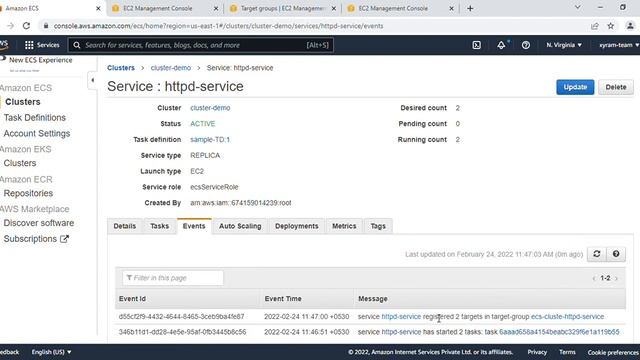 AWS ECS cluster creation with Autoscaling and load balancing