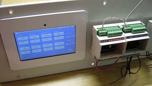An HMI application with Android multi touch panel through modbus and rs485
