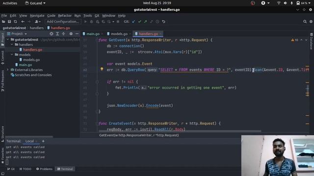 Get Event from Database | Golang REST API | Mysql | Gorilla Mux