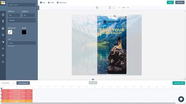 Как создать анимированный баннер в Bannerboo.com