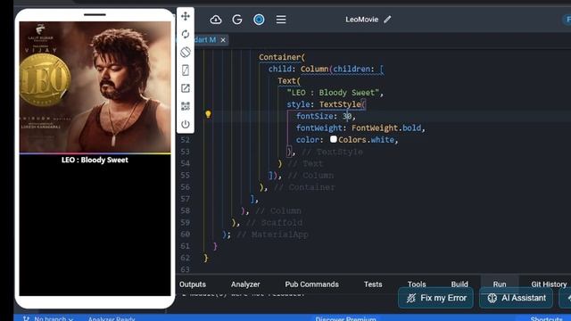 Flutter ui design | Flutter ui design in Tamil for Movie app | Flutter Tutorial - 7 in தமிழ்