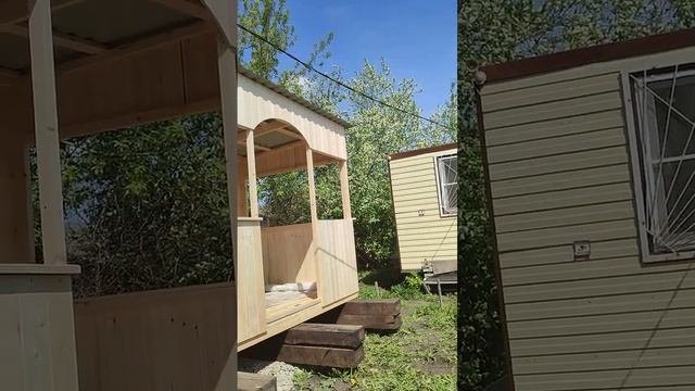 ДАЧНАЯ БЕСЕДКА В СТИЛЕ  ЛОФТ  МОНТАЖ СБОРКАОБЗОР.