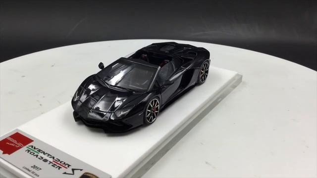 Makeup 1:43 Lamborghini Aventador S Roadster 2017 (Black) Resin Car Model (EM402B) Available Now