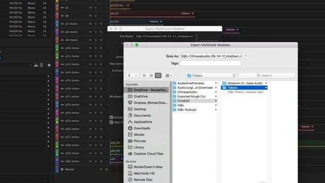 Adobe Audition - Export Multitrack Session as Separate Audio Files