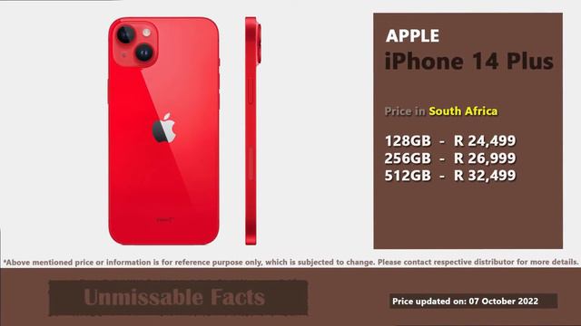 Apple iPhone 14 Plus price in South Africa