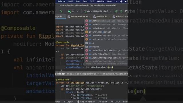Watch how I create a ripple effect in under 1 minute using jetpack compose , in my new project.