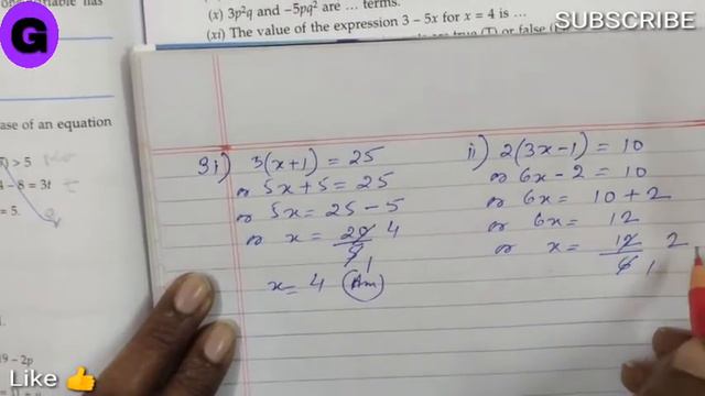Algebra | Ex9.5 Part 1 Class 6 | ML Aggarwal ICSE UNDERSTANDING MATHEMATICS