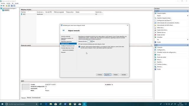 Curso de Docker en Windows Server 2019 - Crear máquina virtual en Hyper V