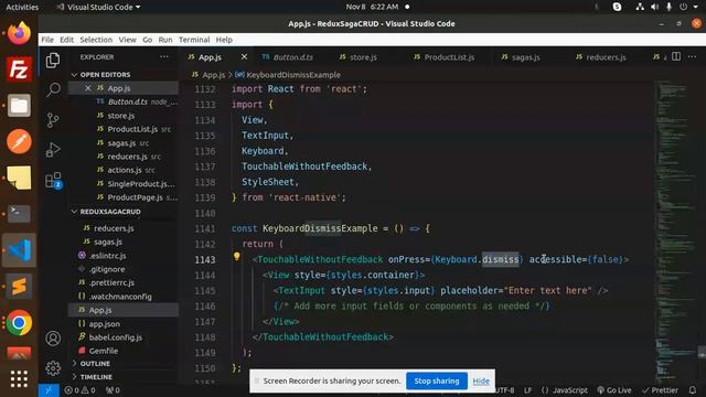 How to hide the keyboard on touch outside in React Native