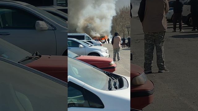 Пожар трёх машин Барнаул