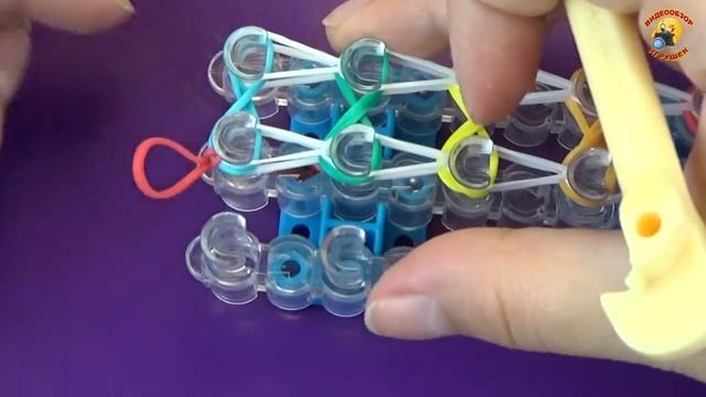 Браслеты Двойная Бесконечность  Плетение из Резинок Rainbow Loom   Bracelet Infinity gums lesson