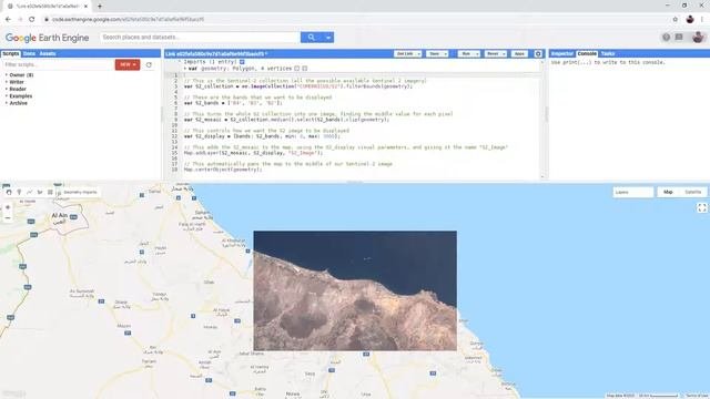 GIS 4.2.1 Google Earth Engine Simple Sentinel 2 Script