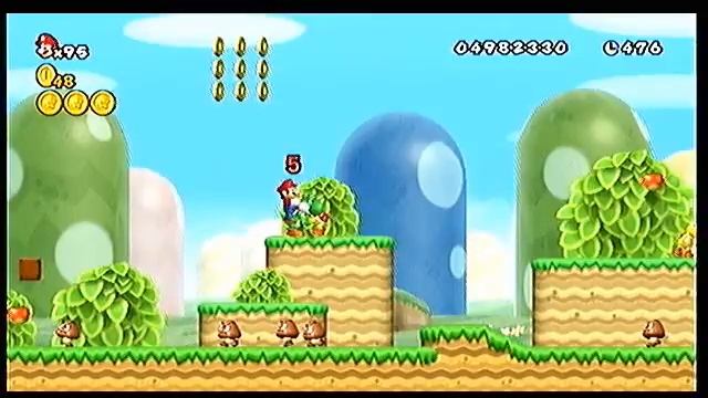 Yoshi crashes NSMBW