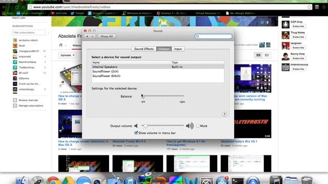 How to change the balance of the audio in Mac OS X