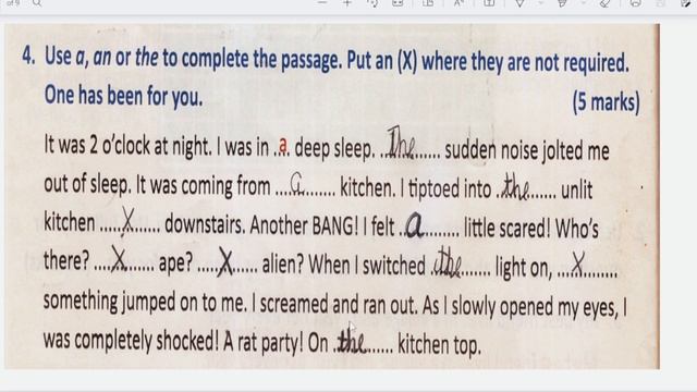 Class4, English Grammar, Oxford New Learner's grammar and composition, Revision Test