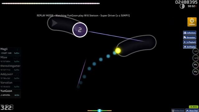 osu! YunGoon play Will Stetson - Super Driver [1-2 JUMP!!] +HD