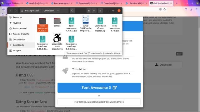 Drupal 36 - Menu c/ ícones com módulo Font Awesome Icons (PARTE 2 offline)