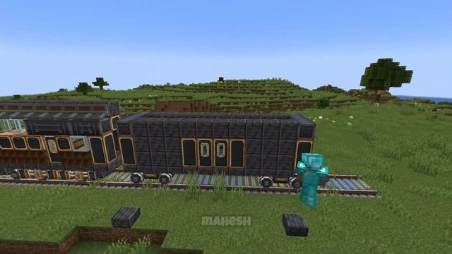 Noob Vs Pro : Minecraft Train Build - Create Mod