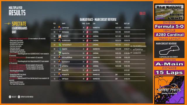 2021 SP Wreckfest Series | Road Warriors S2 Group B Week 2 (SP High Gear)