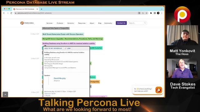 Road to Percona Live -  What is your top session on Wednesday, May 18th