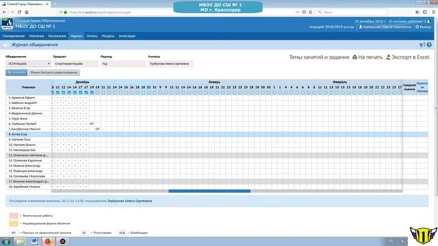 Электронный журнал, инструкция по заполнению