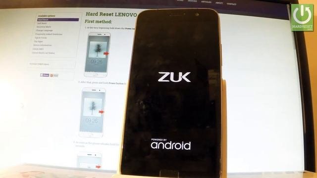 How to Hard Reset LENOVO Zuk Z1 - Format Data  Reset Settings