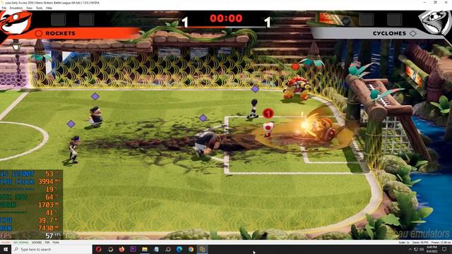 Yuzu EA 2934 Mario Strikers Battle League F and Super Mario Galaxy on Intel Core i5 12400f GTX 970
