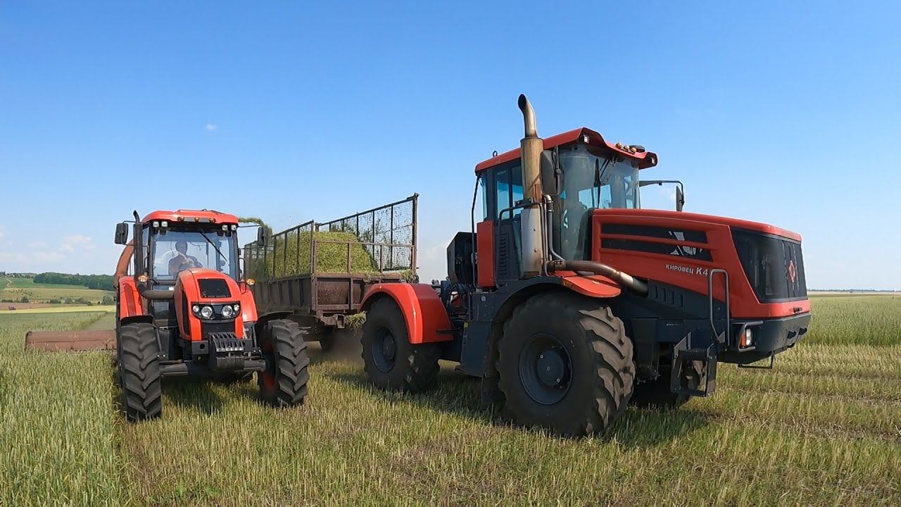 На заготовке сенажа BELARUS-952.3, ZETOR 4135F, КИРОВЕЦ К-4