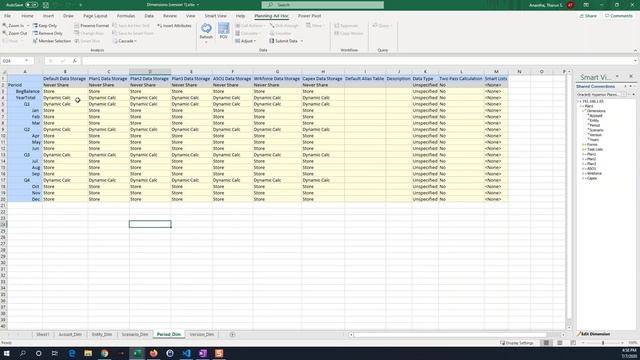 Oracle EPM Smart View Dimensions