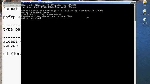 How to file transfer (SFTP) with command prompt