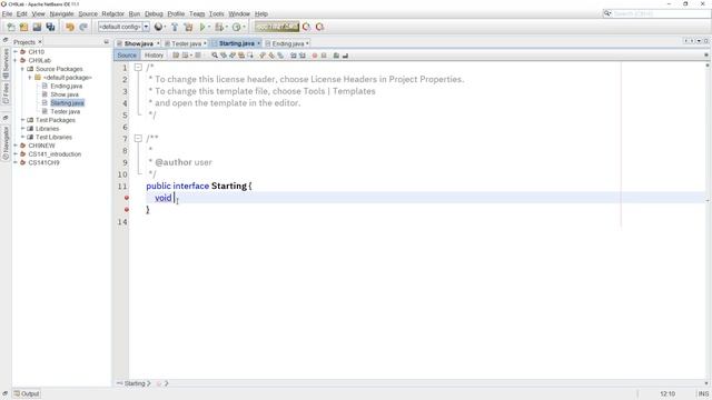اللاب الاول - Java Interface -  مادة برمجة 2 - CS141 - الجامعة السعودية الالكترونية