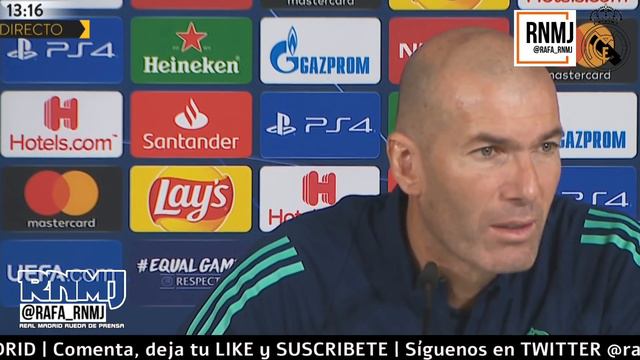 Rueda de prensa previa de ZIDANE Champions Real Madrid vs. PSG (25/11/2019)