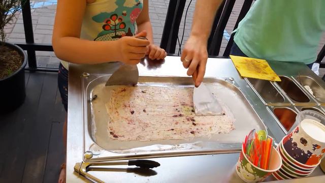 Мастер класс жареное сливочное мороженое с киви и черникой