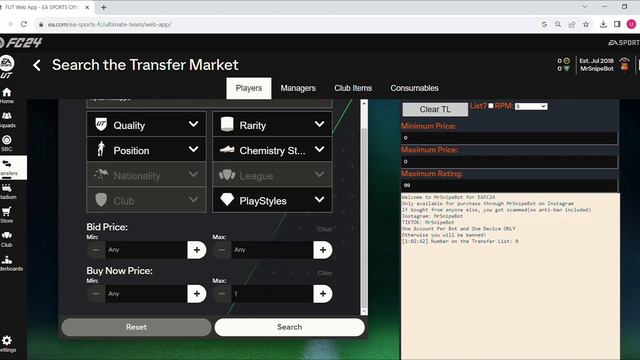 Free EAFC Sniping Bot. Link in Comments (LEGITT)