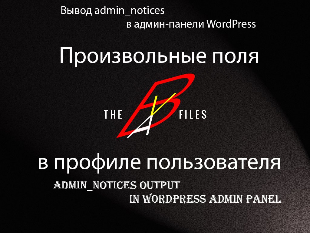 Вывод заметок (сообщений, ошибок) в верхней части страницы админ-панели WordPress. admin_notices