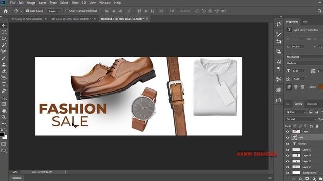 Photoshop CC 2019 Tutorial   Design Sale Fashion Facebook Cover  Aamir Shahzad
