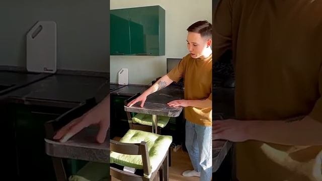 Видеообзор кухни в студию с барной стойкой
