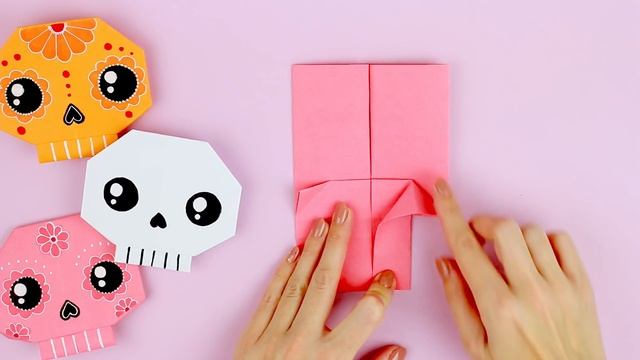 ОРИГАМИ ЧЕРЕП ИЗ БУМАГИ НА ХЭЛЛОУИН | DIY HALLOWEEN GARLAND | ORIGAMI PAPER SKULL