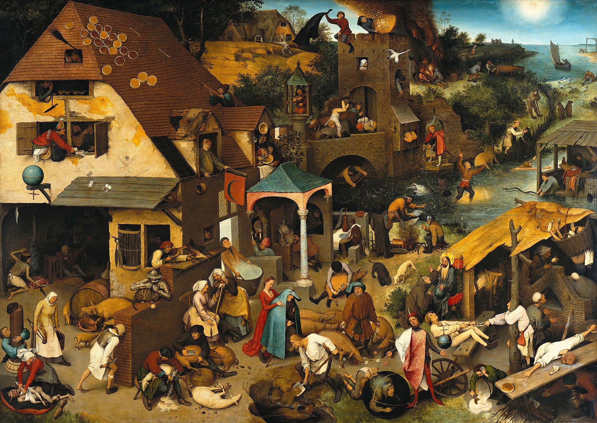 "Нидерландские пословицы" (1559) Питера Брейгеля Старшего