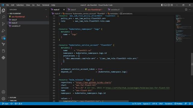 Deploy Fluent Bit in EKS cluster Using Terraform
