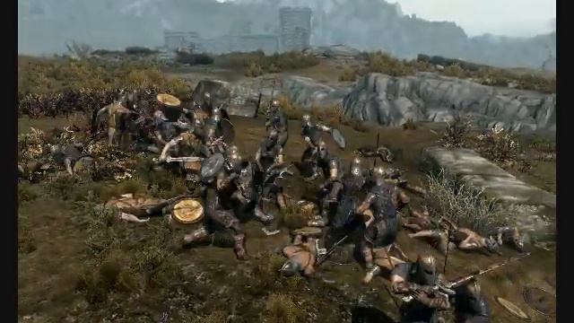 SKYRIM NPC BATTLE - WINDHELM VS WHITERUN ! CQC !