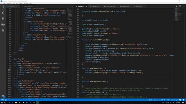 Amateur to Pro Dev. Challenge | Day 23 | Working on Planner JS
