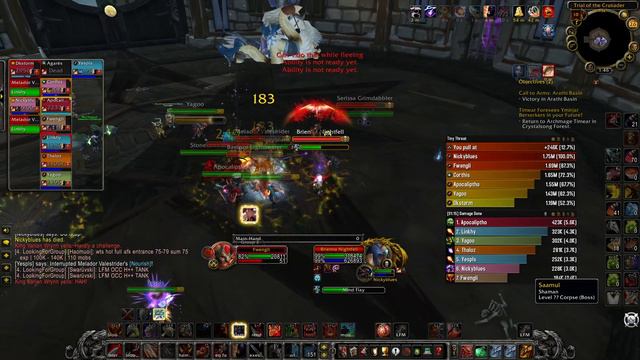 WoW WotLK Classic fury warrior pve Trial of the Crusader 10-man The Faction Champions kill