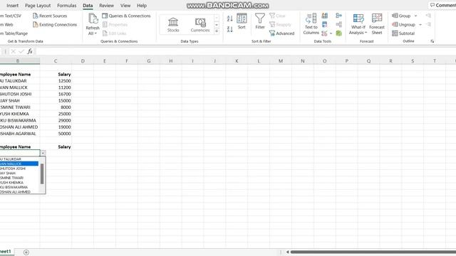 Create DROPDOWN list using NAME MANAGER option in Excel
